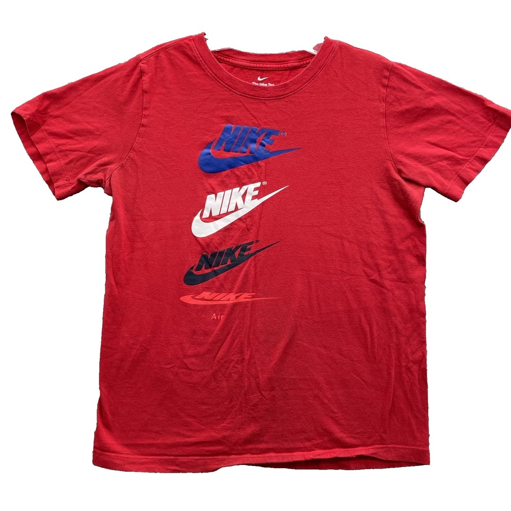 Nike T-Shirt Youth Boys XL Red Center Swoosh Sportwear Outdoor School Streetwear